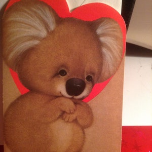 vintage Hallmark Valentines day card koala bear Unused+env