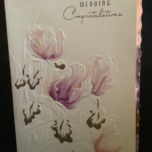 vintage carte de voeux de félicitations de mariage inutilisé + env