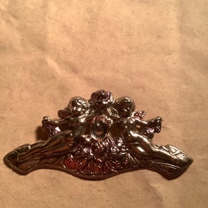 Vintage Engel Brosche silberfarben