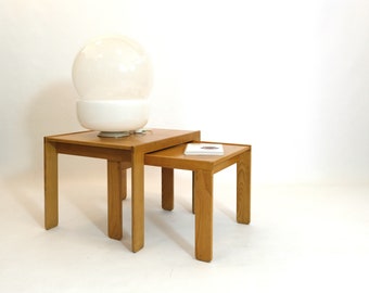 Afra & Tobia Scarpa, two ash nesting tables, circa 1965.