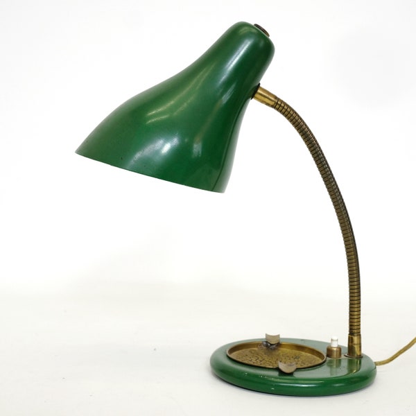 Lampe vert et or des années 50.