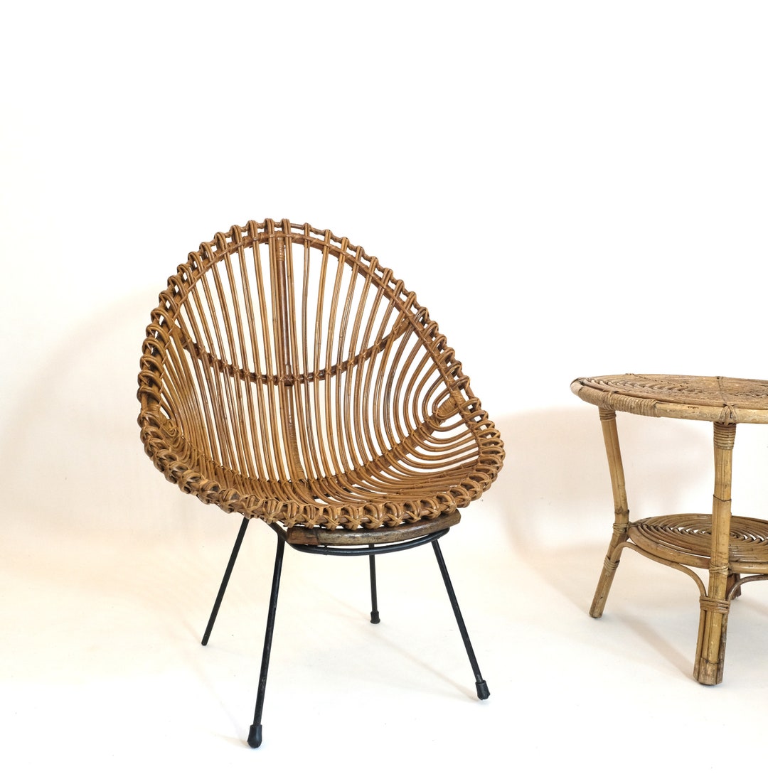 Italian Rattan Lounge Chair From the Sixties, No 1. - Etsy
