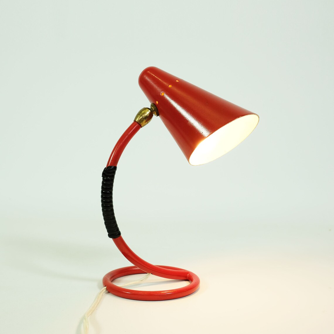 Vintage Red Bedside Lamp From the 1950s1960s. Etsy