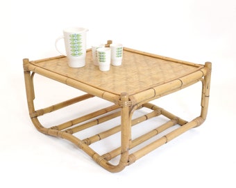 Italian rattan coffee table from the sixties.