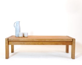 Maison Regain, table basse en orme, 1980s.