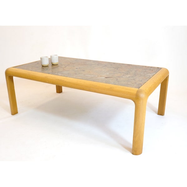 Heinz Lilienthal, table basse en pierre fossile, 1980s.