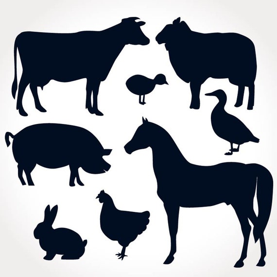 Download Farm Animal Svg Png Dxf 8 Pack Animal Silhouette Silhouette Cricut Vinyl File Vector Svg Vector Dxf Png