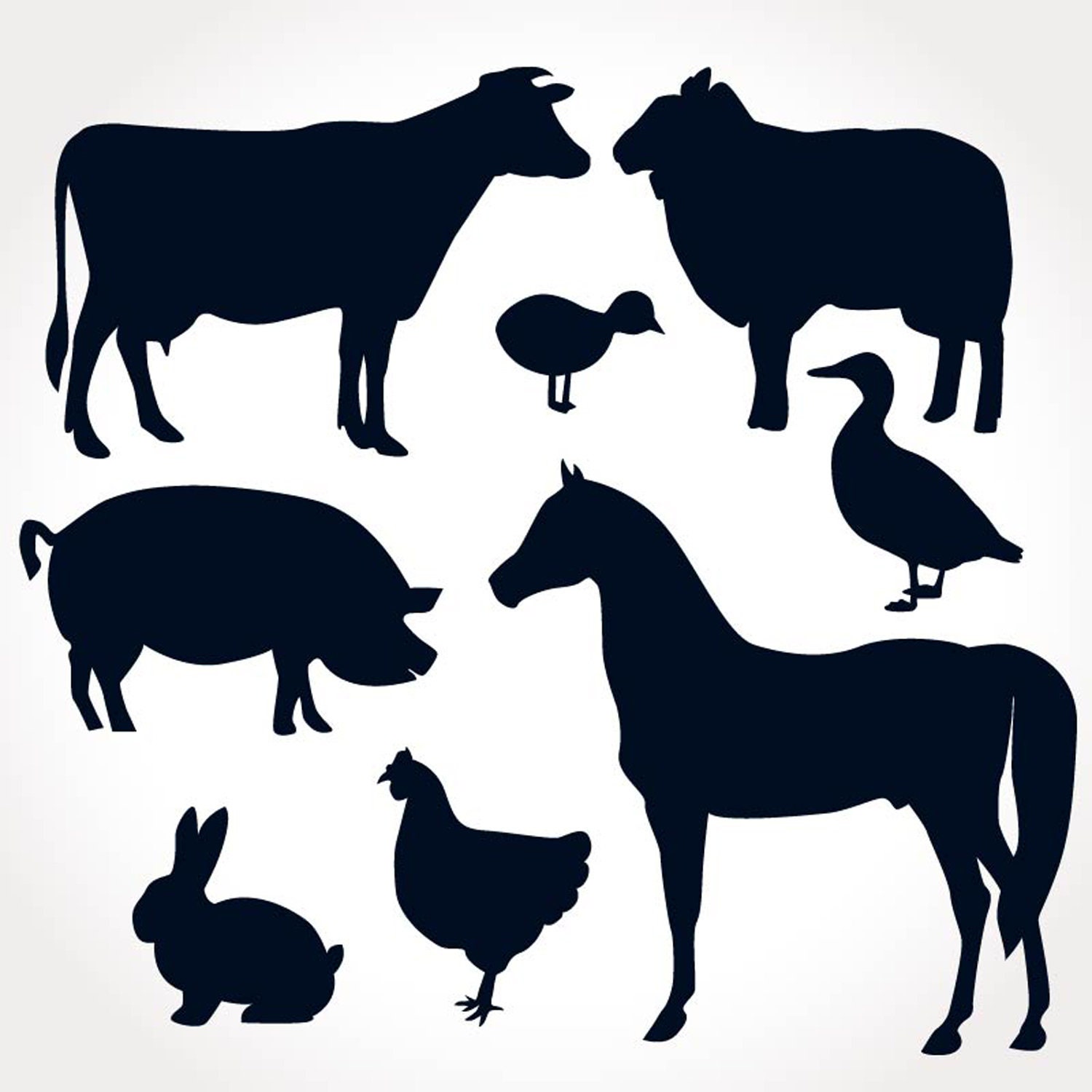 Download Farm Animal Svg Png Dxf 8 Pack Animal Silhouette Silhouette Cricut Vinyl File Vector Svg Vector Dxf Png