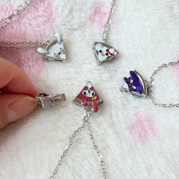 Pizza Slice Necklace Set: Sanrio & Kuromi Best Friend Charms - Etsy