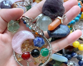 Cuchara de confeti de cristal, mezcla de piedras preciosas, dijes de cristal de hadas