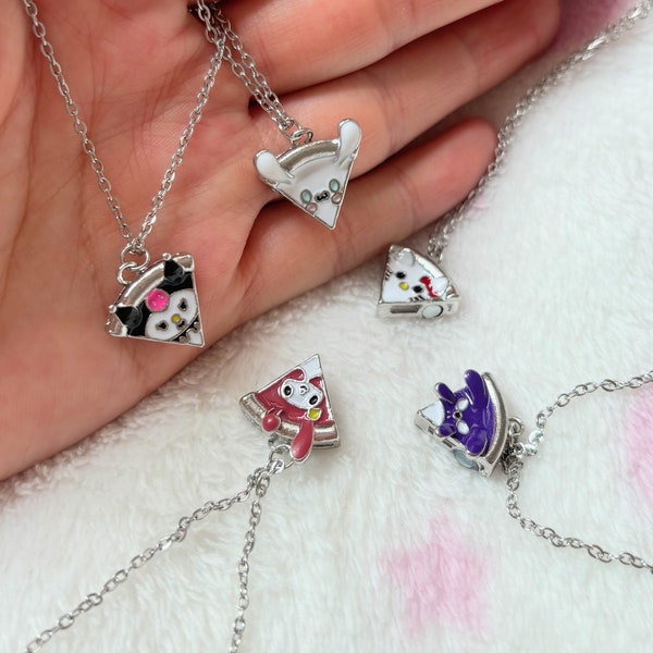 Pizza Necklace Set of 5 Fashion Food Theme Necklaces Gift for Best Friend Cute five Friends Necklace Holiday Birthday Gift For Teen Girls