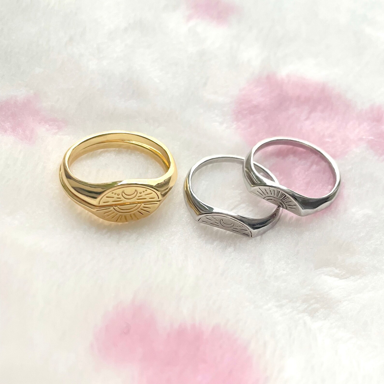 Sun and Moon Matching Rings Set of 2, Gold & Silver Tone Rings, Best — free download