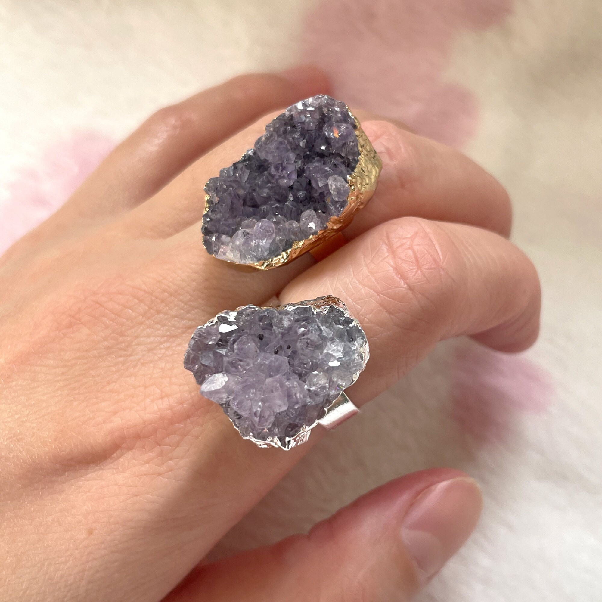 Buy Amethyst Rock Ring Online In India Etsy India