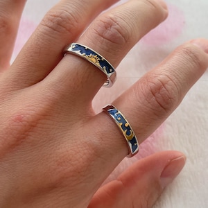 Mother Gifts Enchanting Sun and Moon Best Friends Forever Ring Couple Ring for 2 Summer Jewelry Personalised Anniversary Gifts for Her