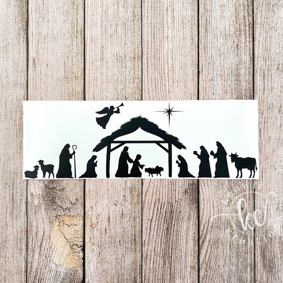 Nativity Scene Vinyl Decal Style 01 Etsy