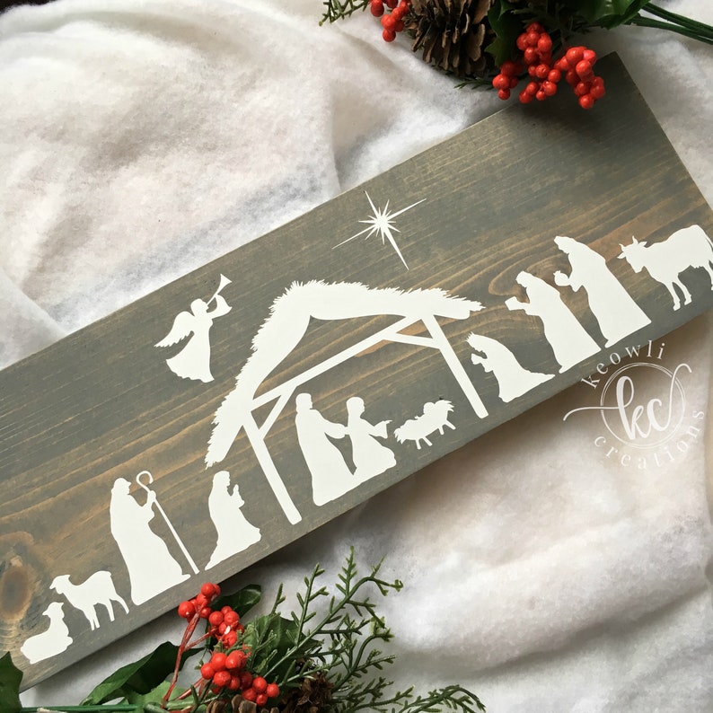 Nativity Scene Vinyl Decal Style 01 Etsy