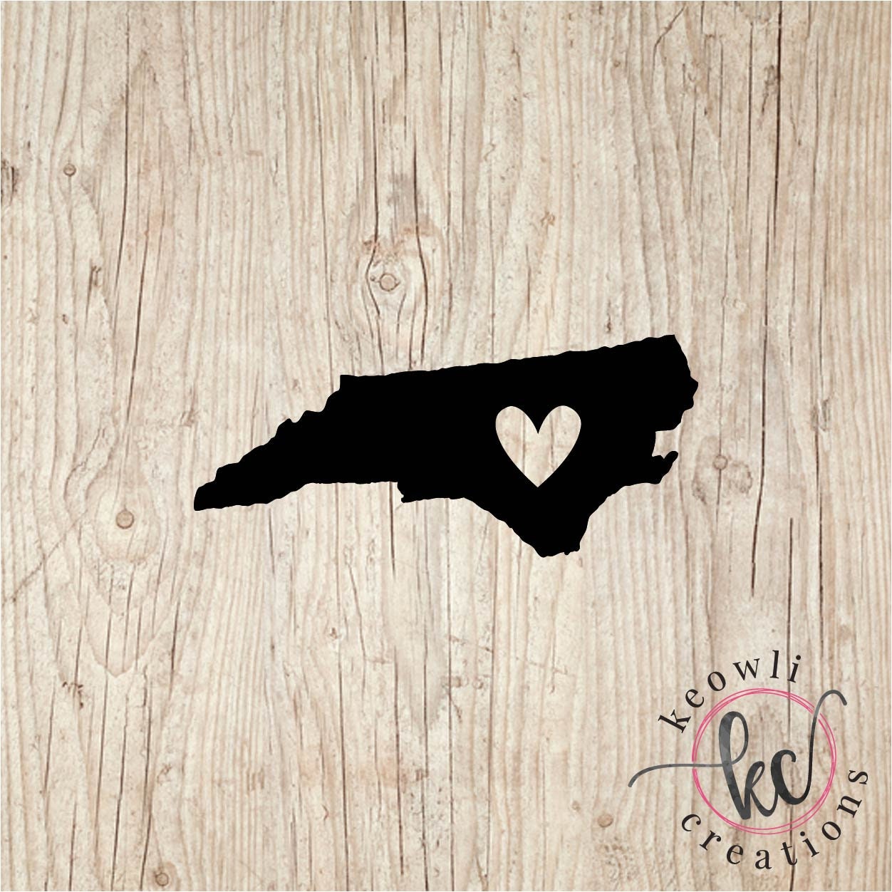 North Carolina state vinyl decal-Heart | Etsy
