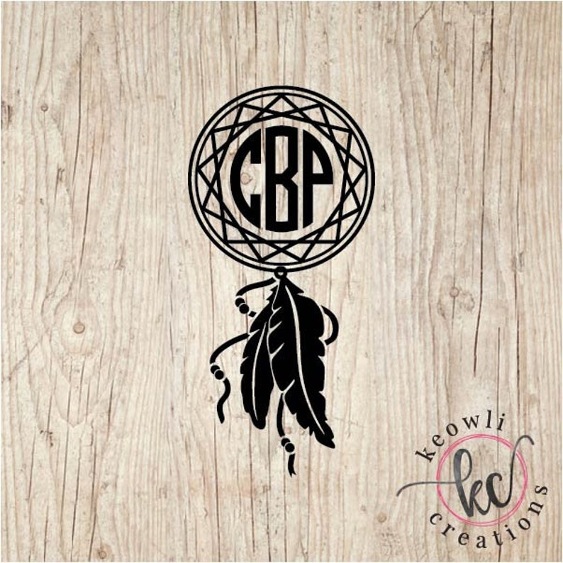 Dreamcatcher monogram vinyl decal style 04  etsy Dreamcatcher monogram vinyl decal style 04  etsy