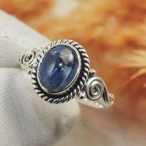 Blue Kyanite Ring, Oval Kyanite Ring, 925 Silver Ring, Dainty Ring, Kyanite Ring, For Her, Designer Ring, Engagement Ring, Sterling Silver
