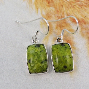 AAA Connemara Marble Earrings, 925 Sterling Silver Earrings, Connemara Marble Earrings, Valentine&#39;s Day Gift, Boho Earring, Dangle Earring
