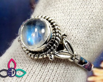 Rainbow Moonstone Ring, Rainbow Moonstone Jewellery, Rainbow Ring, 925 Sterling Silver, Officewear Ring, Pour elle, PRÊT À EXPÉDIER, JPZ0205