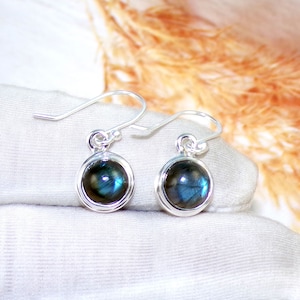 Echte labradoriet oorbel, blauwe flits labradoriet oorbellen, labradoriet sieraden, 925 sterling zilveren oorbel, voor haar, drop oorbel, W31619