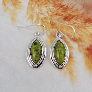 Connemara Marble Earrings: 925 Sterling Silver Dangle Earrings