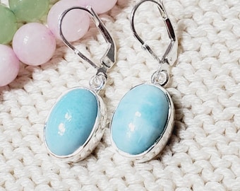 Larimar - Orecchini A Forma Di Granchio In Argento 925 Con Larimar E Zirconi, Fatto A Mano - 3