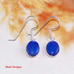 Purple Australian Triplet Opal Earring, 925 Sterling Silver Earring, Beautiful Gemstone Cabochon Earrings, Birthday Gift For Her, U8504