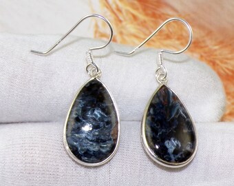 Natural Pietersite Earrings, Pear Shaped Gemstone Earrings, Dangle Earrings, Handmade Earrings, 925 Sterling Silver Jewelry For Her, V43006