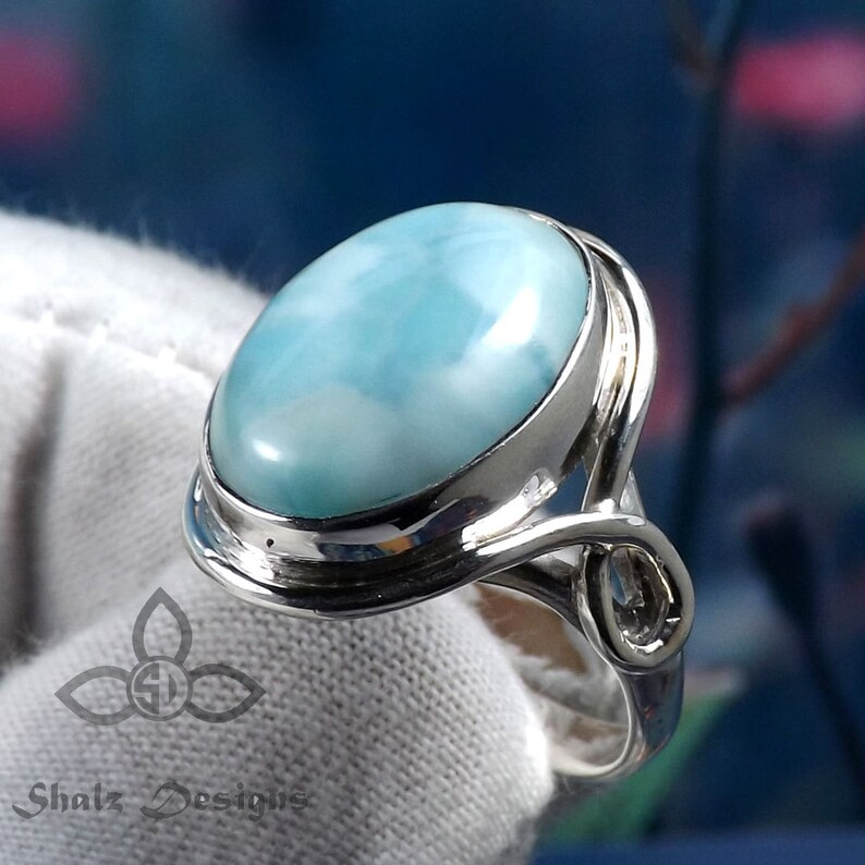 Larimar Ring Larimar Stone Ring Larimar Gemstone Handmade Etsy Canada