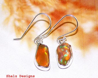 Ethiopian Opal Earrings in 925 Sterling Silver Setting - Elegant Sparkle, Handmade Jewelry, Dangle Earrings,Anniversary Gift, For Her, U2118