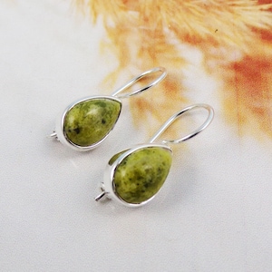 Connemara Marble Earrings, 925 Sterling Silver Earrings, Connemara Marble Earrings, Valentine&#39;s Day Gift, Gemstone Jewelry,JPW310A