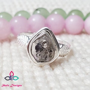 Lightweight Herkimer Diamond Ring, Rough Ring, Mother&#39;s Day, Dainty Ring, Sterling Silver Ring, Lightweight Ring, Raw Jewelry, Z51006