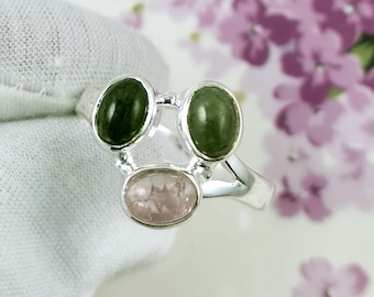 Green Tourmaline Ring, Tourmaline Ring, Birthstone Ring, Solid 925 Sterling Silver, Handmade Ring, Christmas Gift Idea, Size 11US JPY1025