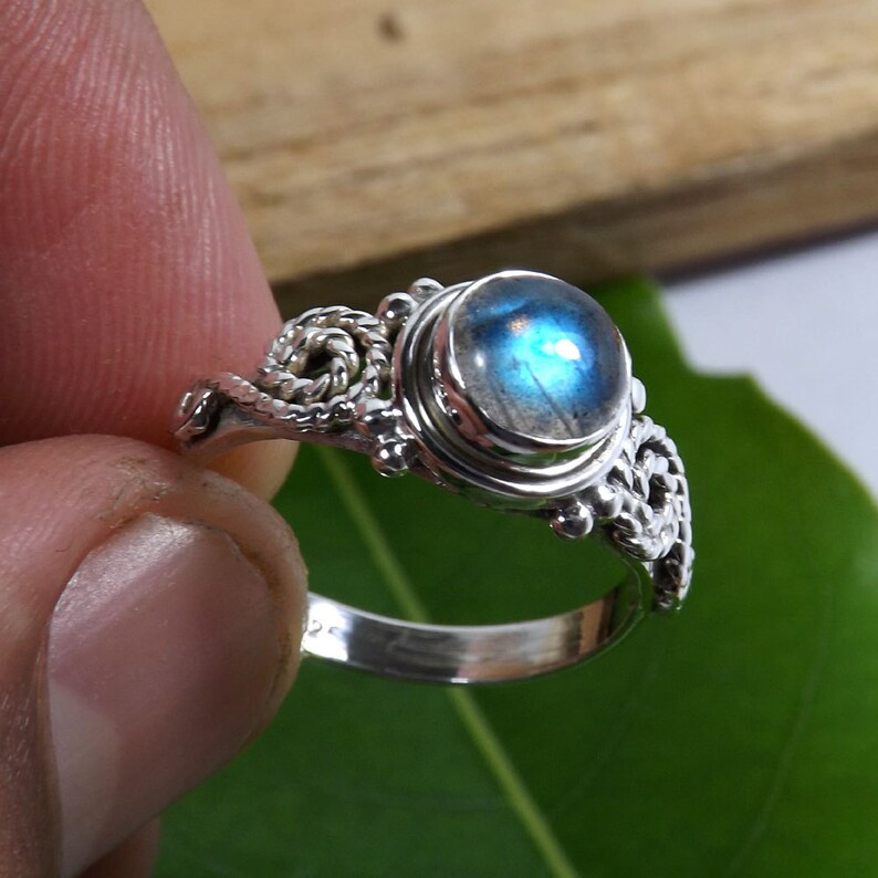 Labradorite Ring, Labradorite Stone Ring, Labradorite Jewellery, 925 Sterling Silver, Handmade Ring, Unique RIng, Birthday Gift Ring, Rings image 2