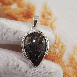 Sterling Silver Turtella Jasper Pendant - Handmade Gemstone Jewelry