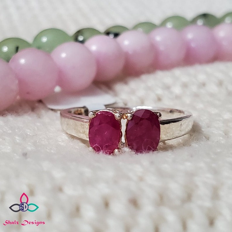 618 Two Stone Ring Precious Ruby Ring 925 Silver Ring Genuine Ruby Ring Anniversary Ring Sterling Silver Ring For Her Ring Size 6US