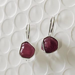 Rubin Sterling Silber Ohrringe, handgemachter Schmuck