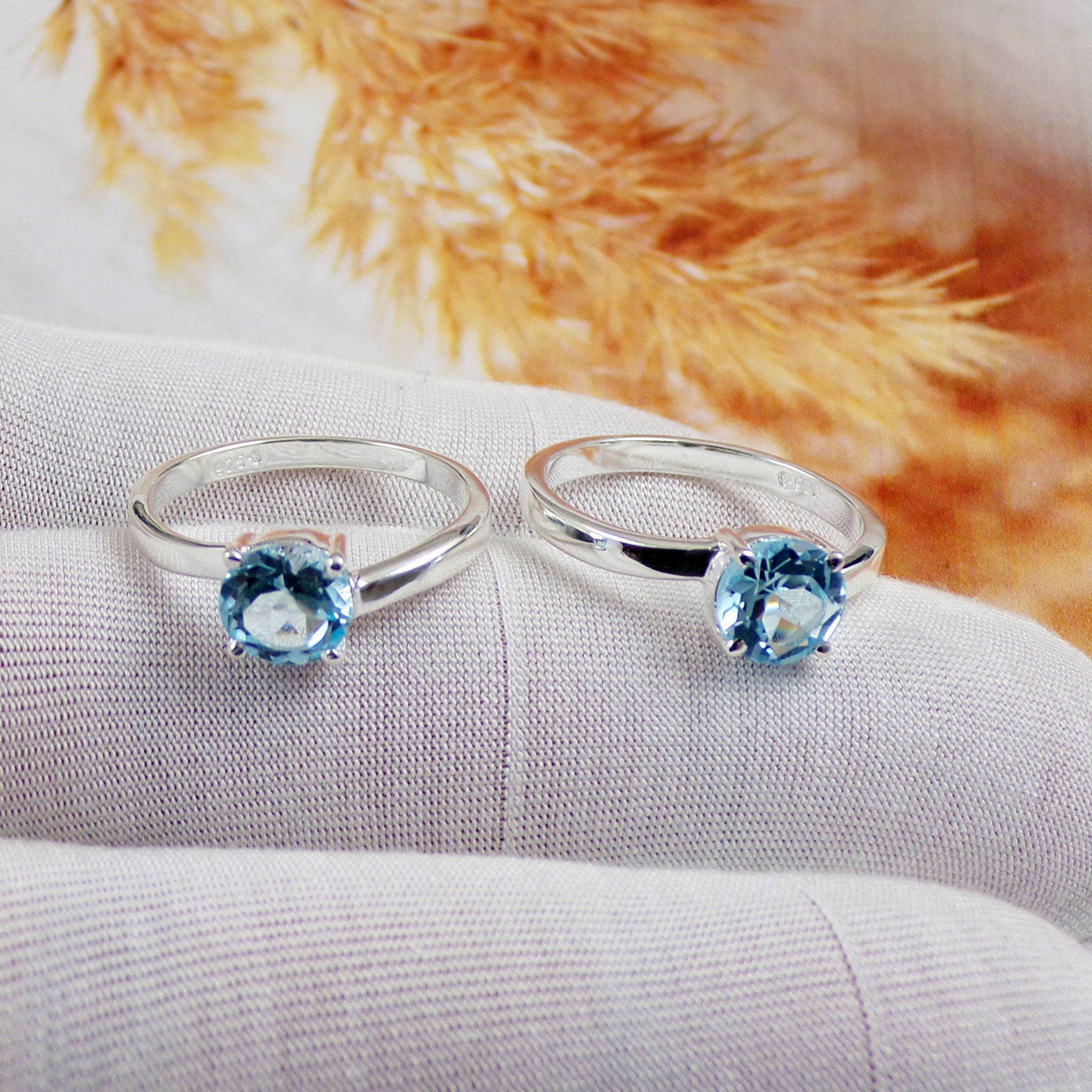 Blue Topaz Ring, Topaz Ring, Blue Stone Ring, Tiny Ring, 925