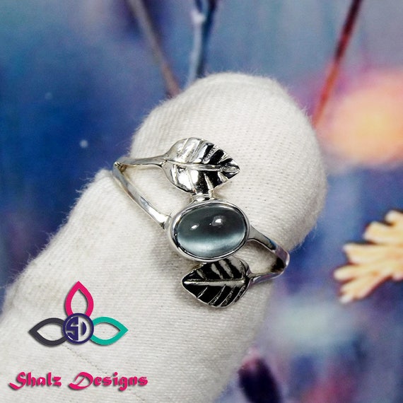Cab Aquamarine Ring Small Women Ring Natural Aquamarine Ring Jewellery Designer Ring Solid Silver Ring Dailywear Ring 925 Silver Ring