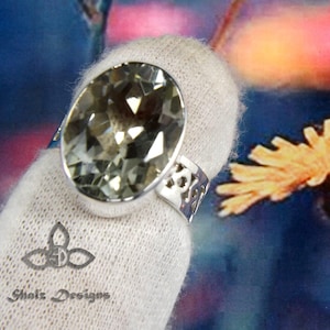 Green Amethyst Ring, Green Amethyst Jewellery, Green Amethyst Silver Ring, Gemstone Ring, Handmade Ring, Enagaement Ring, Gift For Her