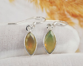 Ethiopian Opal Earrings: 925 Sterling Silver Dangle Earrings