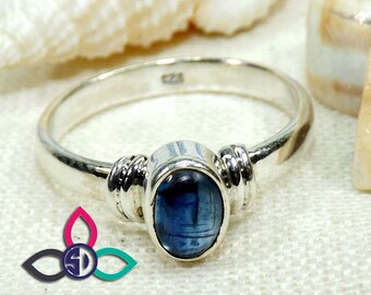 Kyanite Ring, Kyanite Gemstone, Kyanite Jewellery, Small Ring, 925 Sterling Silver, Dailywear Ring, Birthday Gift, Gift For Her, JP1101