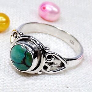 Green Turquoise Ring, Turquoise Ring, Silver Ring, 925 Sterling Silver Ring, Handmade Ring, Semi Precious Ring, Cabochon Ring, Fine Silver
