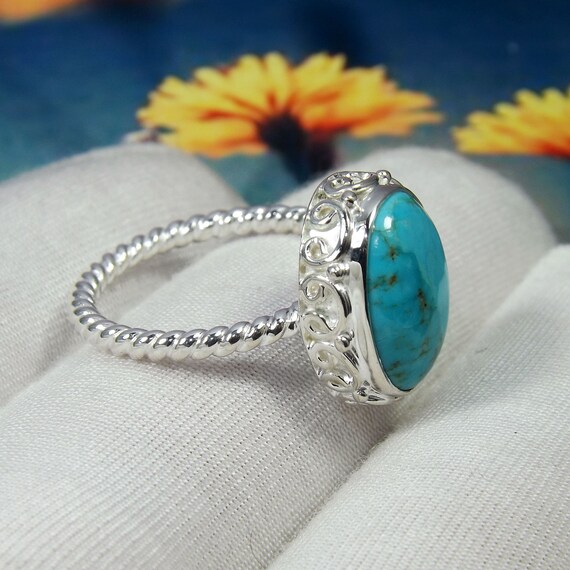 指輪・リング Arizona White Turquoise Ring Hand Made 指輪・リング