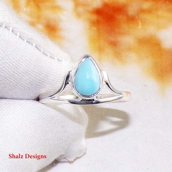 Larimar Ring, Larimar Stone Ring, Larimar Gemstone, Handmade Ring, 925 Sterling Silver, Unique Ring, Women Silver Ring,Birthday Gift,W310C