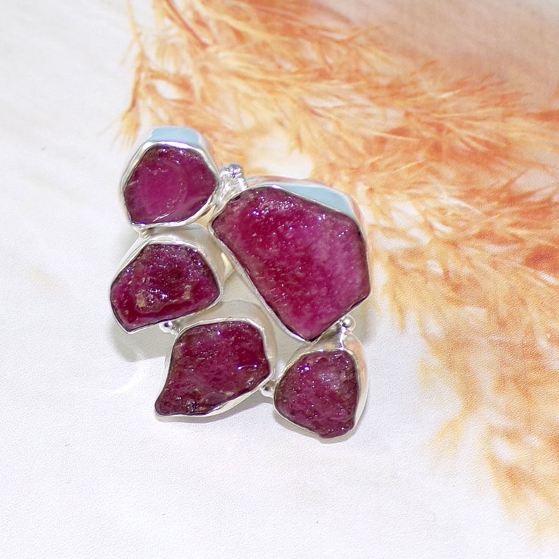 Natural Red Ruby Gemstone Ring
