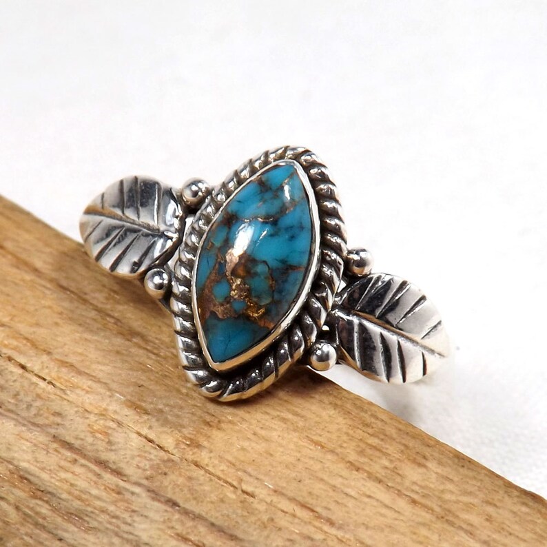 Handmade Ring Blue Copper Turquoise Jewellery Blue Copper Turquoise RIng Unique RIng Copper Turquoise Ring Birthday Gift Turquise RIng