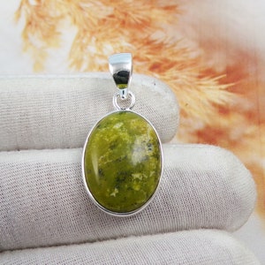 Pendentif en marbre du Connemara fait main : bijoux en argent sterling 925